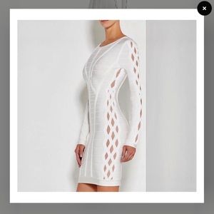 Herve Leger Breanna Dress -Small in Alabaster